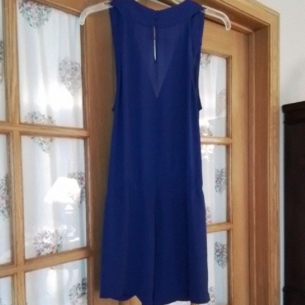 BCBG Romper Royal Blue Sleeveless Polyester Romper, Size L.